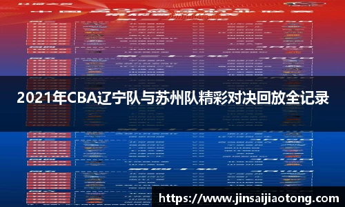 2021年CBA辽宁队与苏州队精彩对决回放全记录